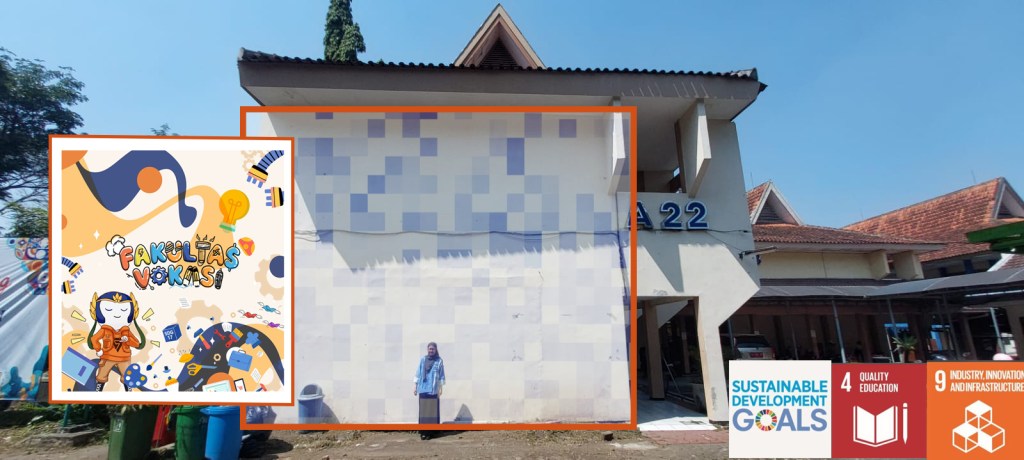 Transformasi Ruang Publik Gedung A22 Vokasi UM: Sentuhan Mural Tematik Oranye Berbasis Maskot untuk Branding dan Spot Foto&nbsp;Instagrammable